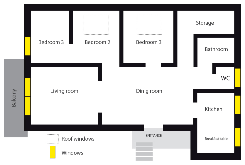 plan d'un appartement de 100m2